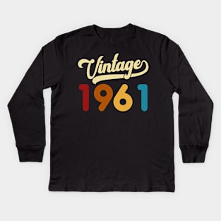 1961 Vintage Gift 59th Birthday Retro Style Kids Long Sleeve T-Shirt